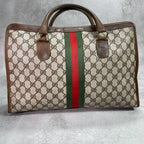 Gucci GG Sherry Line Tote Bag Brown Leather Logo — view 3