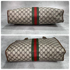 Gucci GG Sherry Line Tote Bag Brown Leather Logo — view 8