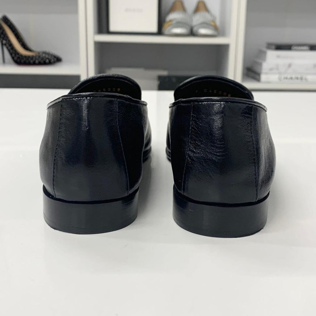 Chanel CC Logo Leather Loafers Black — view 5