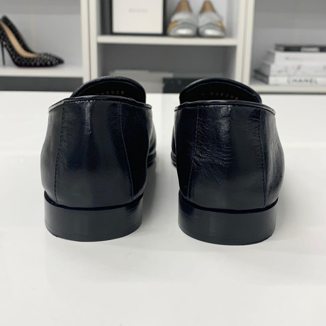 Chanel CC Logo Leather Loafers Black — view 5