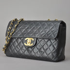 Chanel Deca Quilted 34 Chain Shoulder Bag Black — view 3