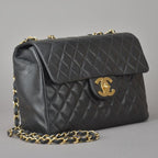 Chanel Deca Quilted 34 Chain Shoulder Bag Black — view 4