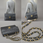 Chanel Deca Quilted 34 Chain Shoulder Bag Black — view 6