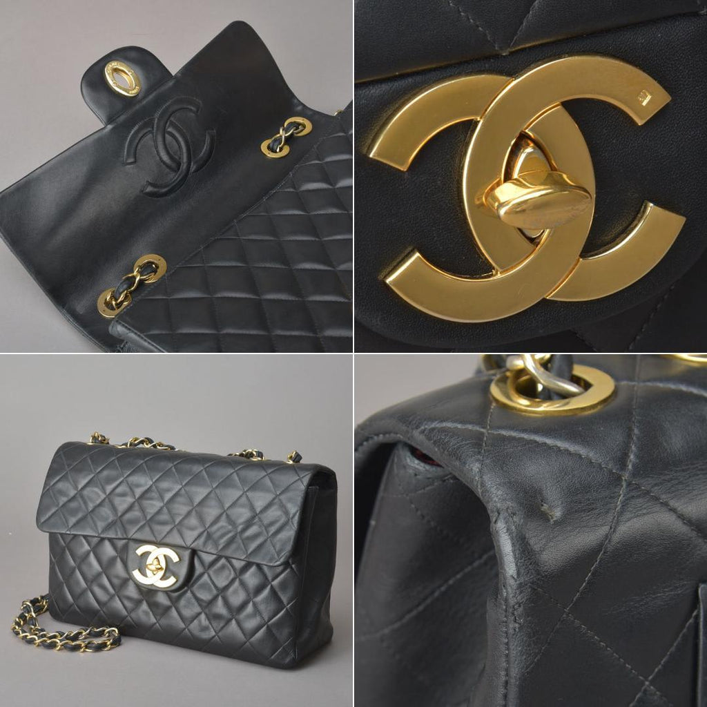 Chanel Deca Quilted 34 Chain Shoulder Bag Black — view 7