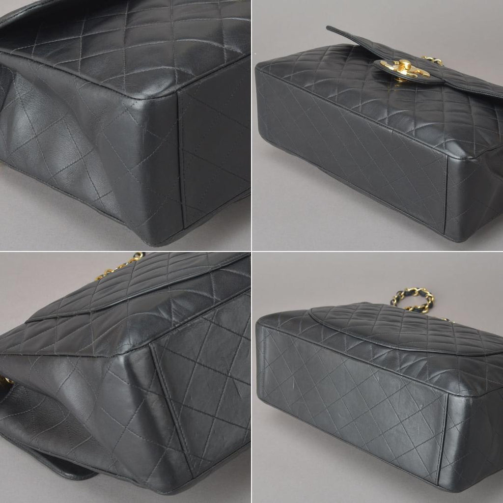Chanel Deca Quilted 34 Chain Shoulder Bag Black — view 8