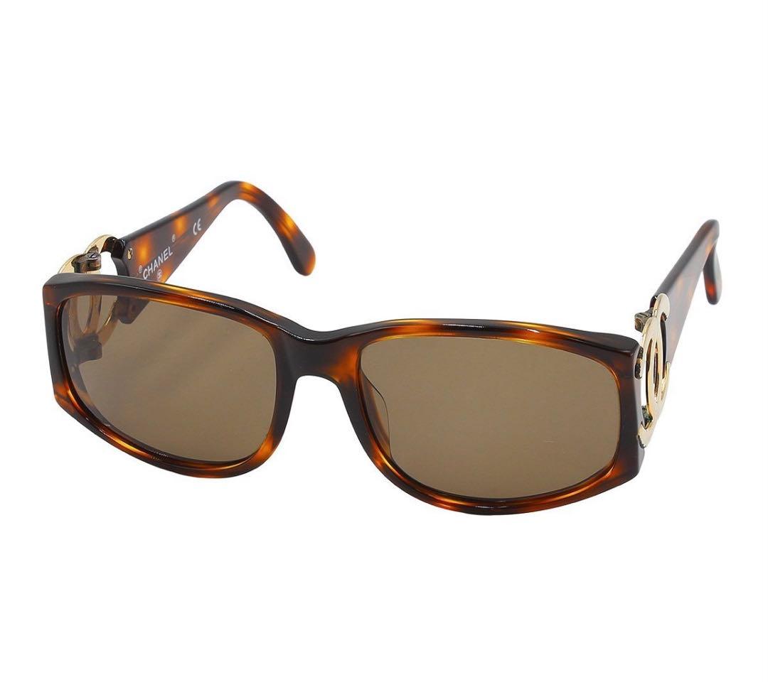 Chanel Side CC Logo Tortoiseshell Sunglasses Eyewear