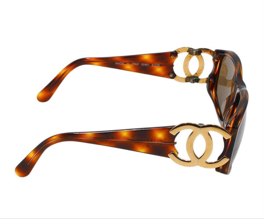Chanel Side CC Logo Tortoiseshell Sunglasses Eyewear — view 4