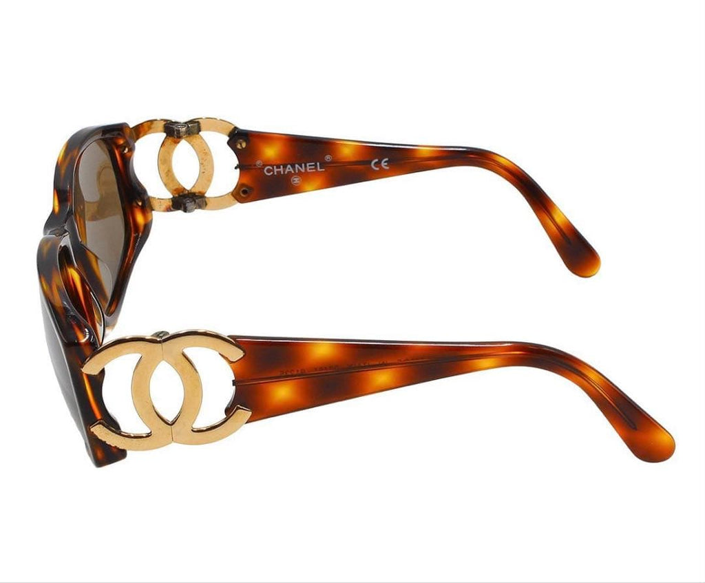 Chanel Side CC Logo Tortoiseshell Sunglasses Eyewear — view 5