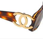 Chanel Side CC Logo Tortoiseshell Sunglasses Eyewear — view 6