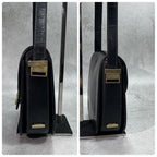 Gucci Shoulder Bag Black Gold Leather — view 8