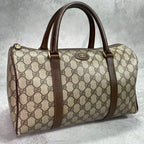 Gucci GG Boston Bag Hand Brown Leather Logo