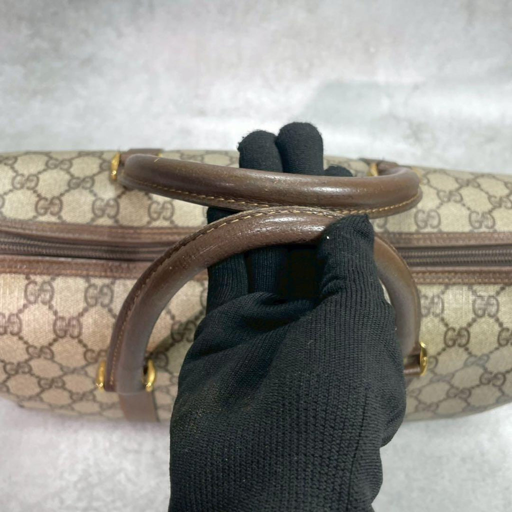 Gucci GG Boston Bag Hand Brown Leather Logo — view 4