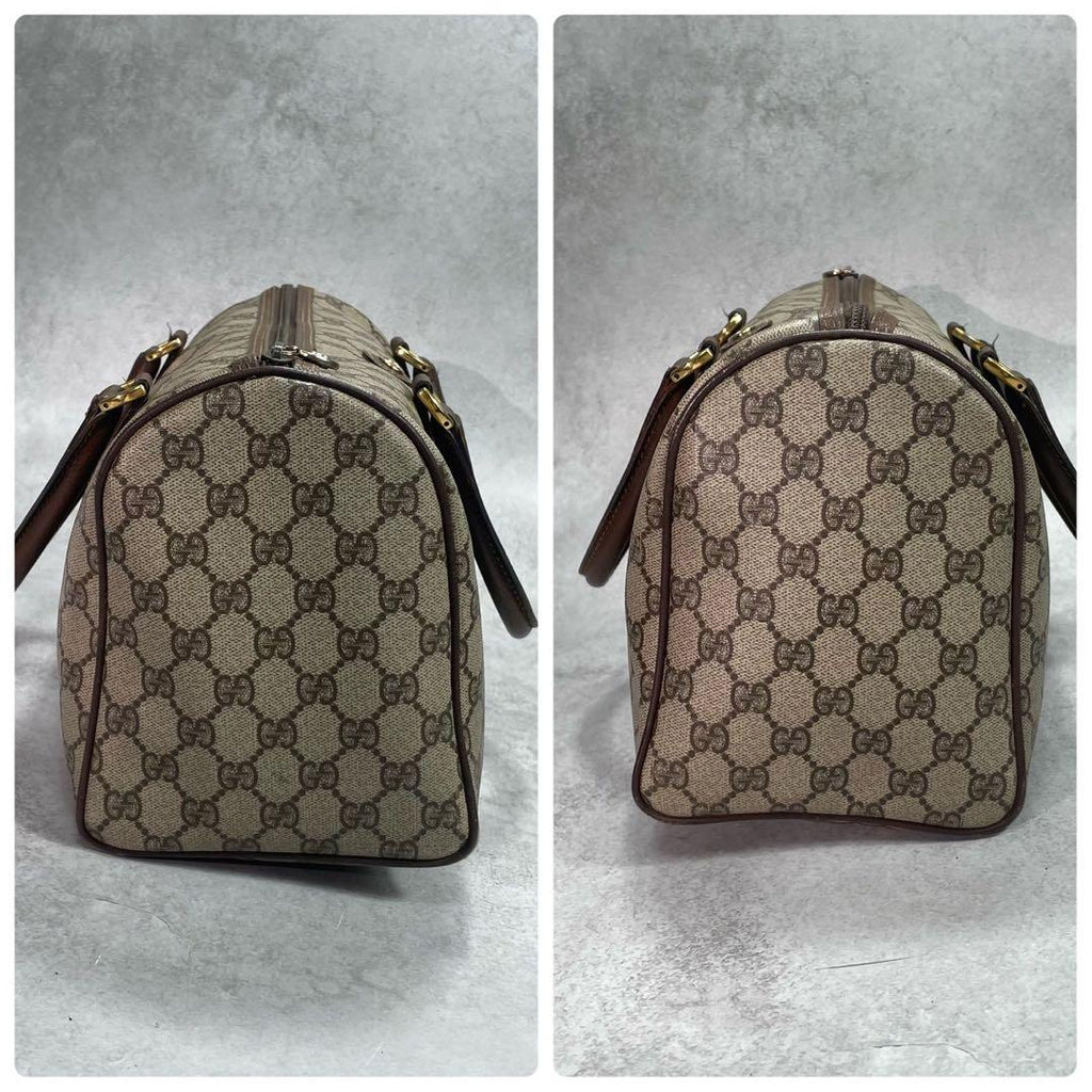 Gucci GG Boston Bag Hand Brown Leather Logo — view 7