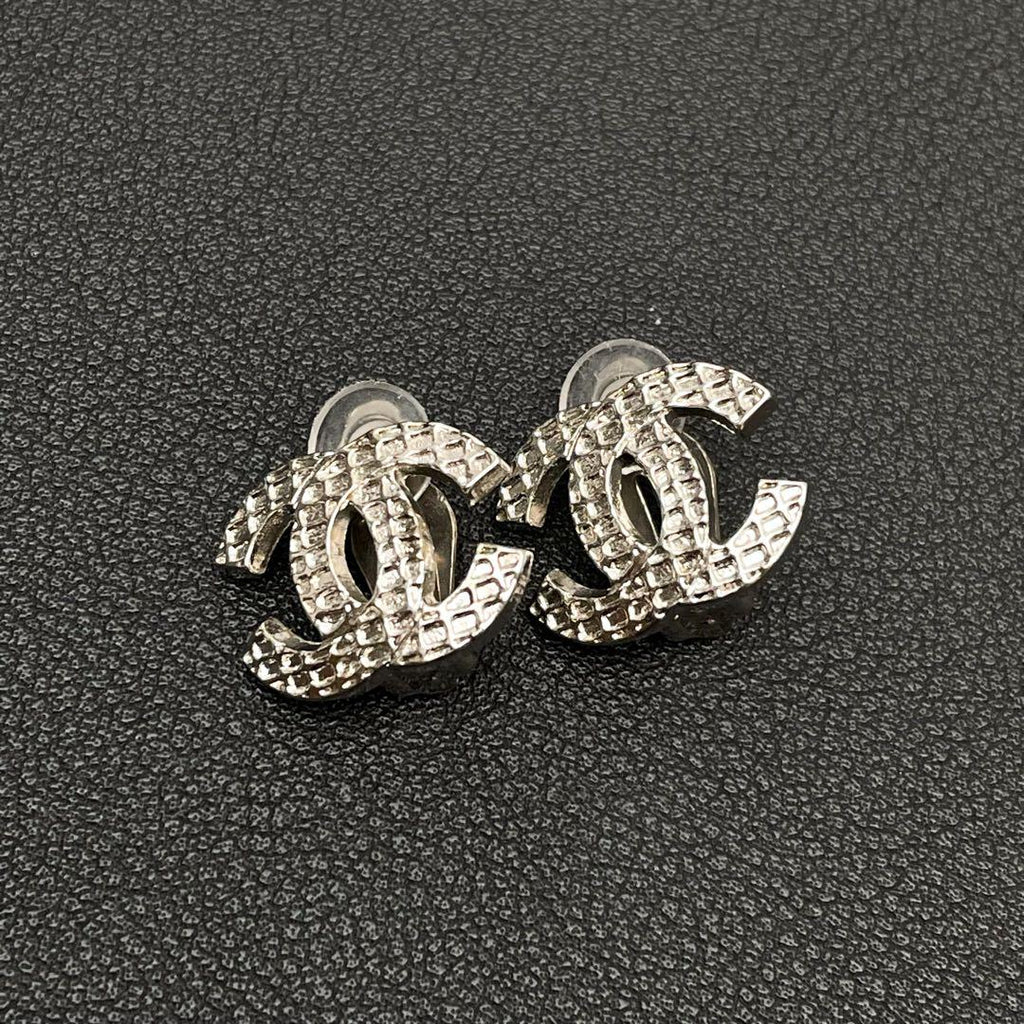 Chanel CC Logo Earrings Silver Icon Coco — view 2