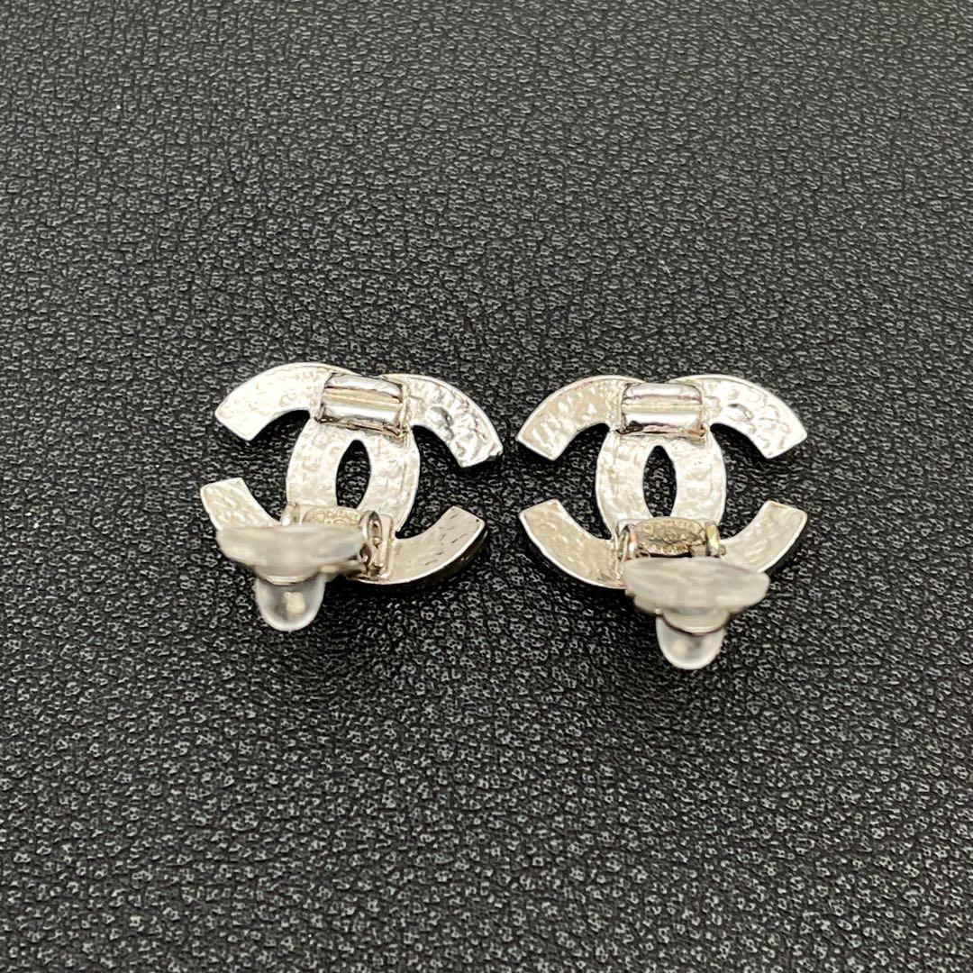 Chanel CC Logo Earrings Silver Icon Coco — view 5
