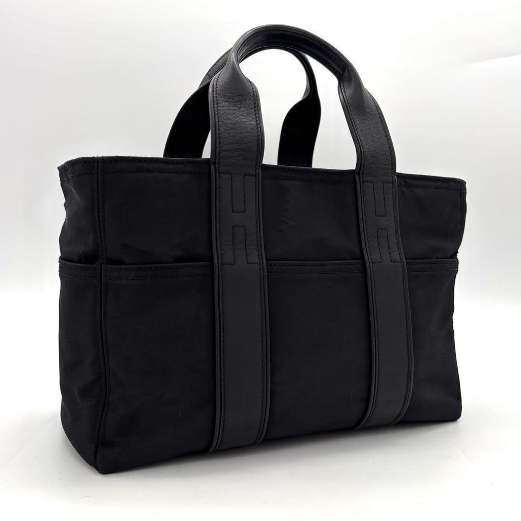 Hermes Acapulco PM Nylon Leather Black Silver Handbag — view 2