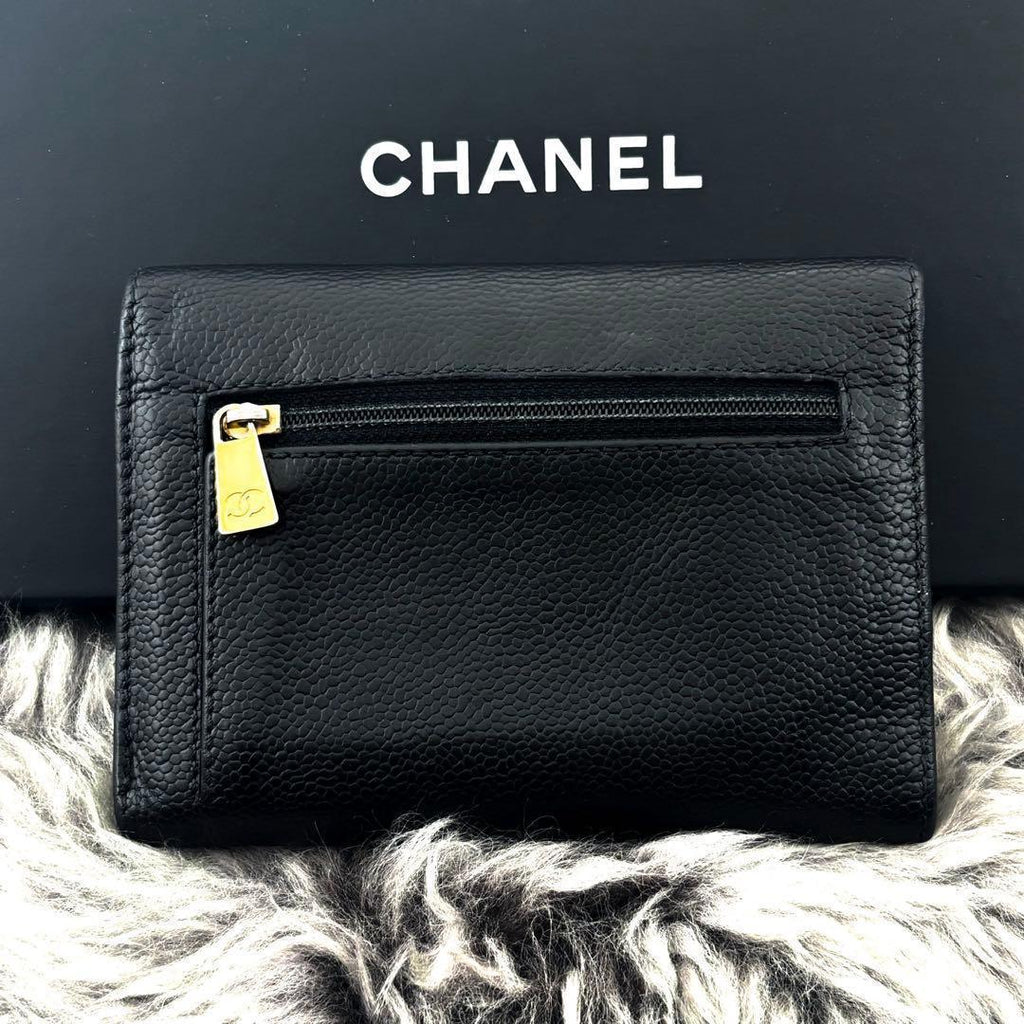 Chanel Wallet Coco Stitch Caviar Trifold — view 2