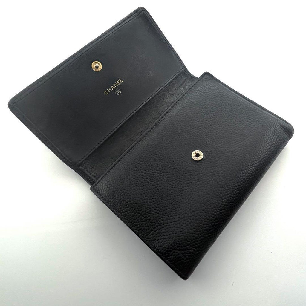 Chanel Wallet Coco Stitch Caviar Trifold — view 4