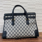 Gucci GG Supreme Business Hand Bag Leather Navy — view 2
