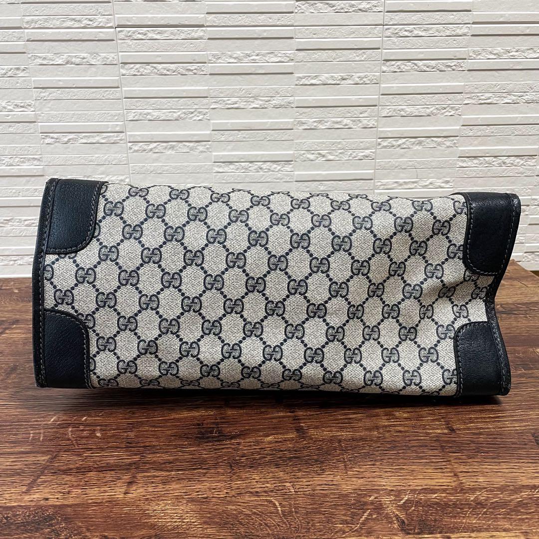 Gucci GG Supreme Business Hand Bag Leather Navy — view 4