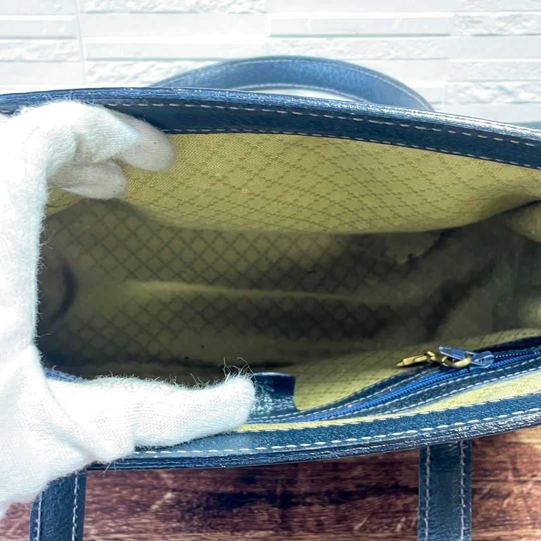 Gucci GG Supreme Business Hand Bag Leather Navy — view 7