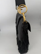 Fendi Fringe Baguette Shoulder Bag Black — view 3
