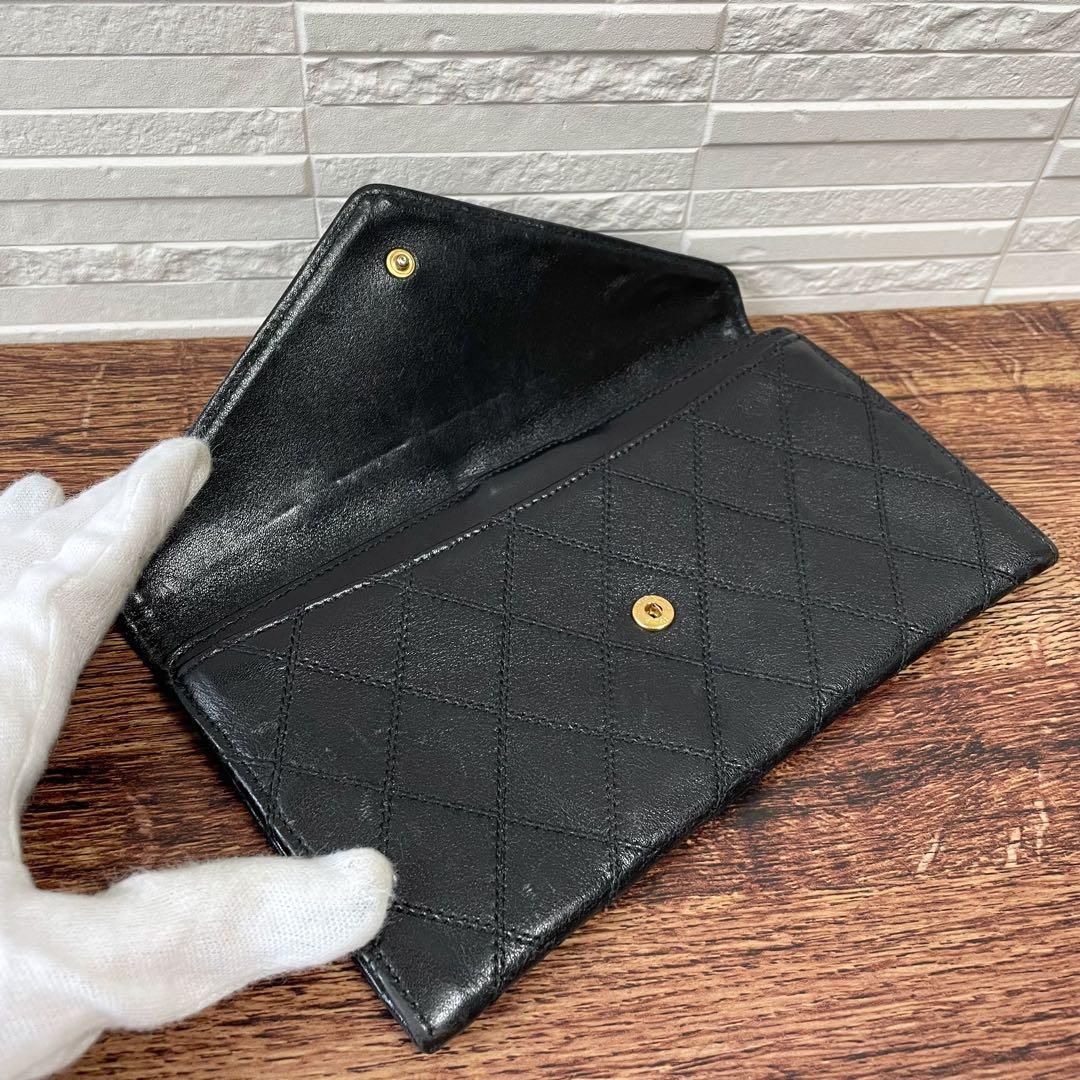 Chanel Bicolor Quilted Mini CC Logo Wallet Black — view 5