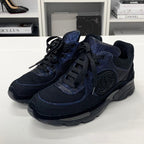 Chanel Coco Mark Fabric Sneakers Metallic Black Blue — view 3