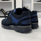 Chanel Coco Mark Fabric Sneakers Metallic Black Blue — view 5
