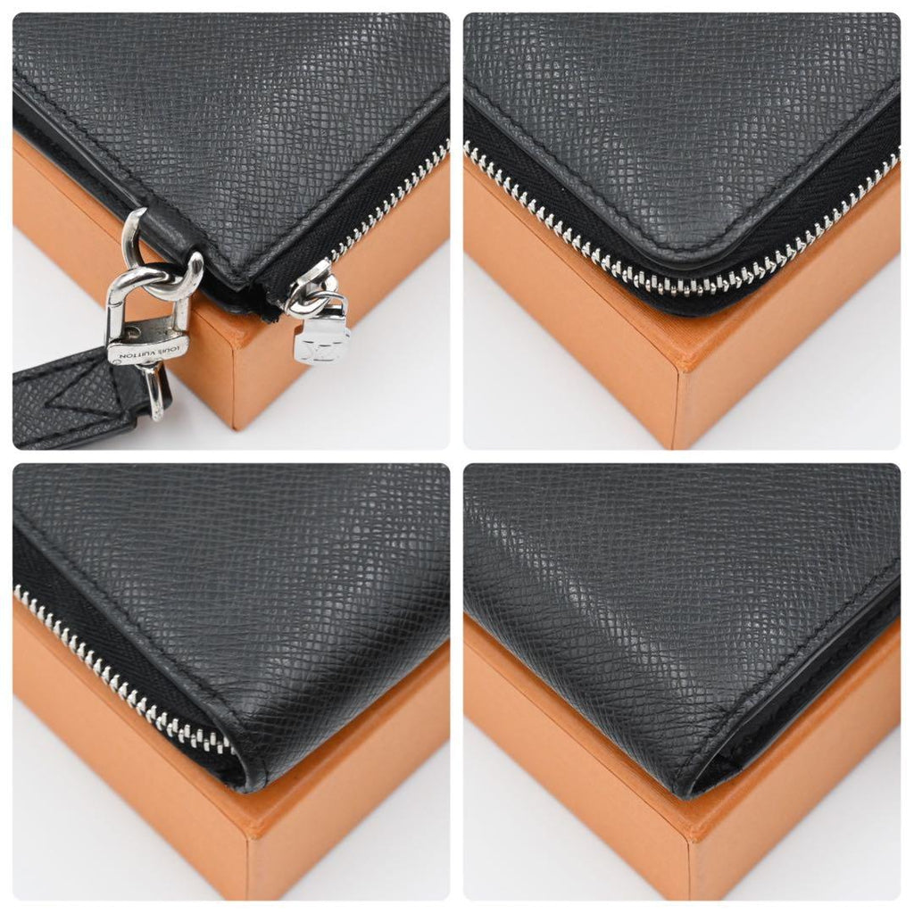 Louis Vuitton Taiga Zippy Dragonne Wallet Black — view 8