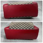 Gucci GG Tote Beige Red Logo Canvas — view 8