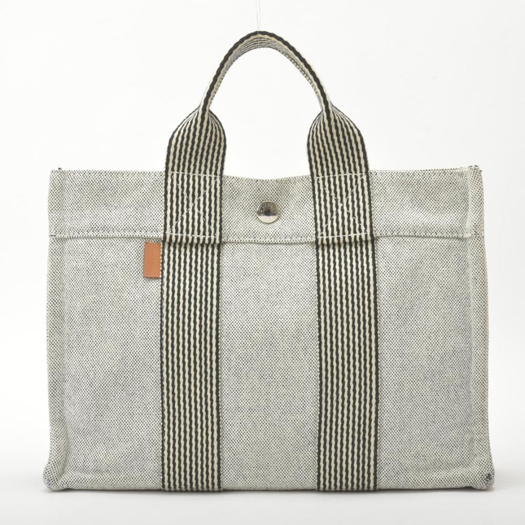Hermes New Fourre Tout PM Handbag Canvas Gray Tote