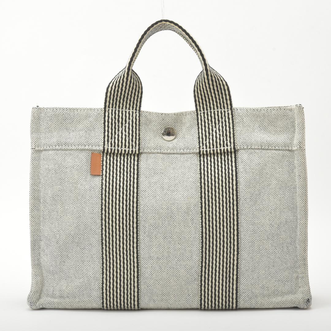 Hermes New Fourre Tout PM Handbag Canvas Gray Tote