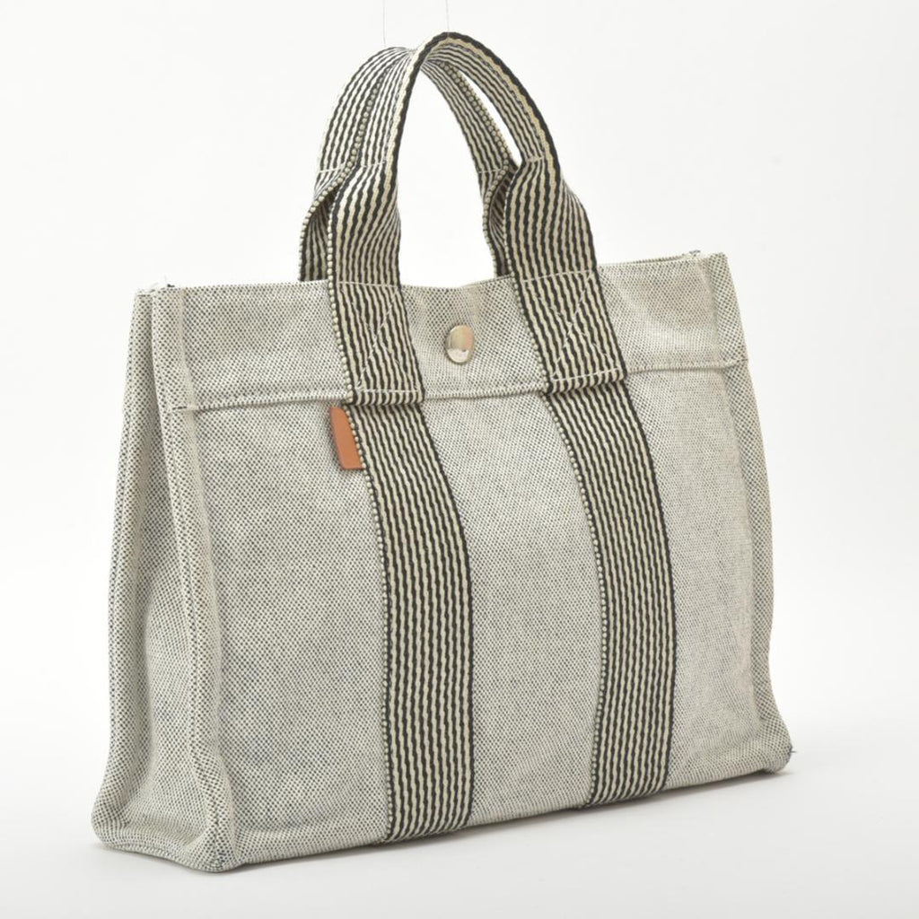 Hermes New Fourre Tout PM Handbag Canvas Gray Tote — view 2