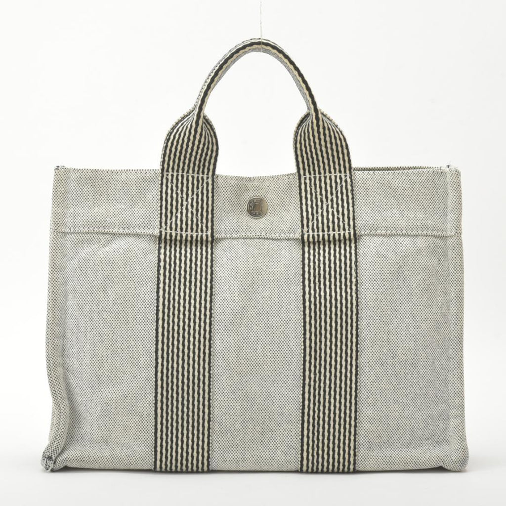 Hermes New Fourre Tout PM Handbag Canvas Gray Tote — view 3