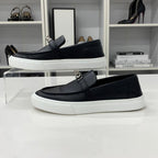 Hermes Game Leather Kelly Slip Ons Black Heel — view 3