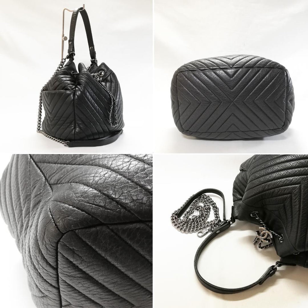Chanel Lambskin Quilted Stitch Drawstring Shoulder — view 3
