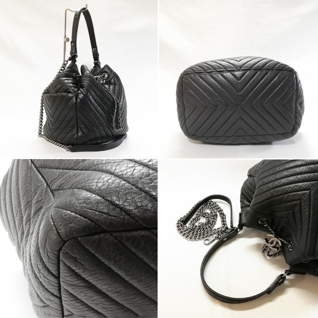 Chanel Lambskin Quilted Stitch Drawstring Shoulder — view 3