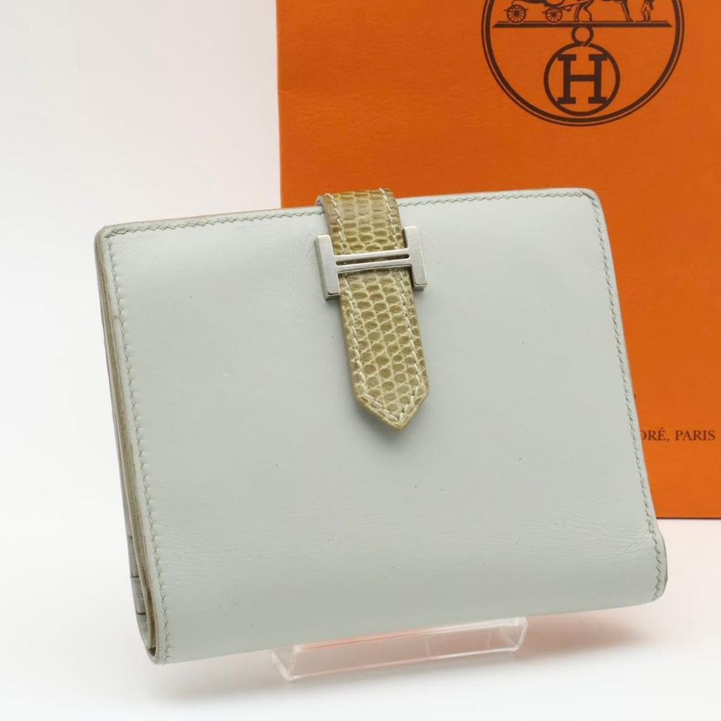 Hermes Bearn Compact Touch Bifold Wallet Gray
