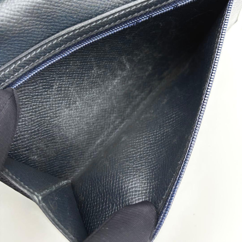 Hermes Bearn Classic Bifold Wallet Navy Leather Epsom — view 4