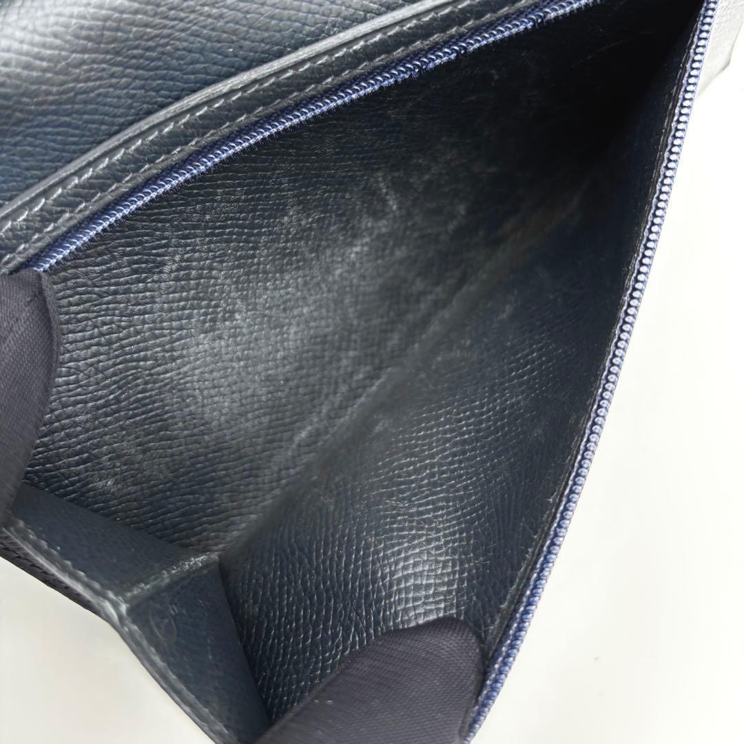 Hermes Bearn Classic Bifold Wallet Navy Leather Epsom — view 4