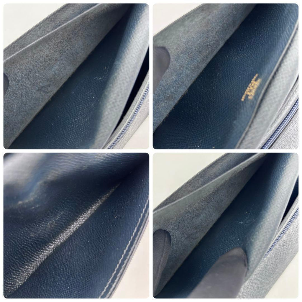 Hermes Bearn Classic Bifold Wallet Navy Leather Epsom — view 5