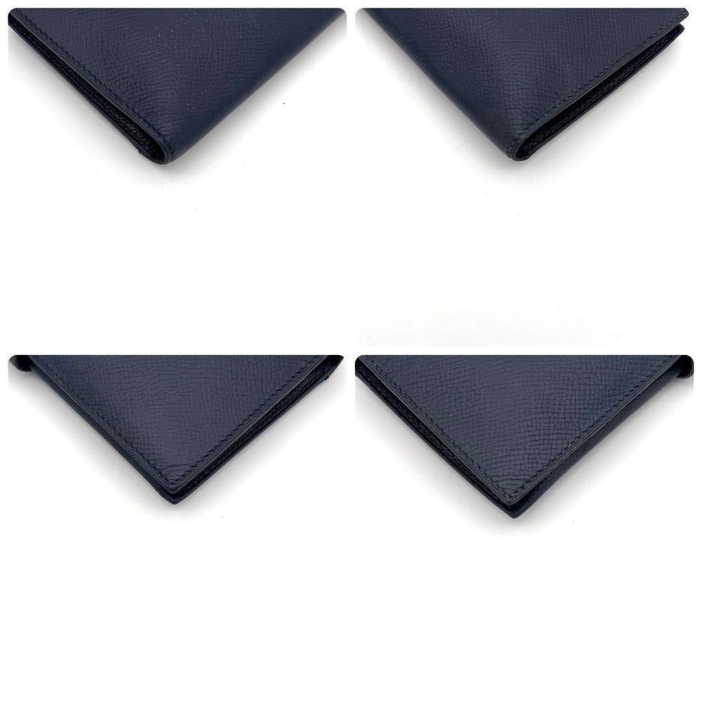 Hermes Bearn Classic Bifold Wallet Navy Leather Epsom — view 7