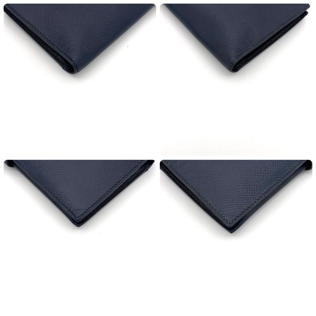 Hermes Bearn Classic Bifold Wallet Navy Leather Epsom — view 7