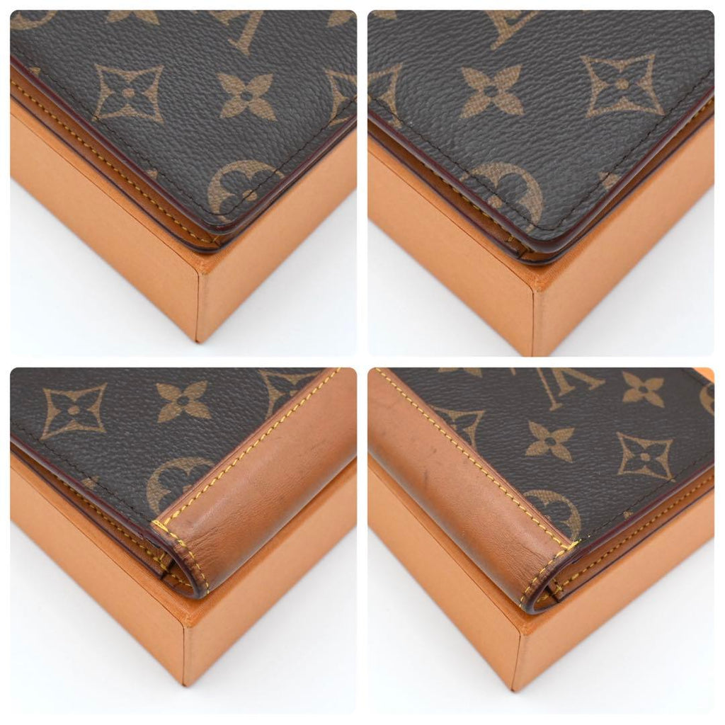 Louis Vuitton Monogram Macassar Portefeuille Brazza Vachetta Leather Wallet — view 7