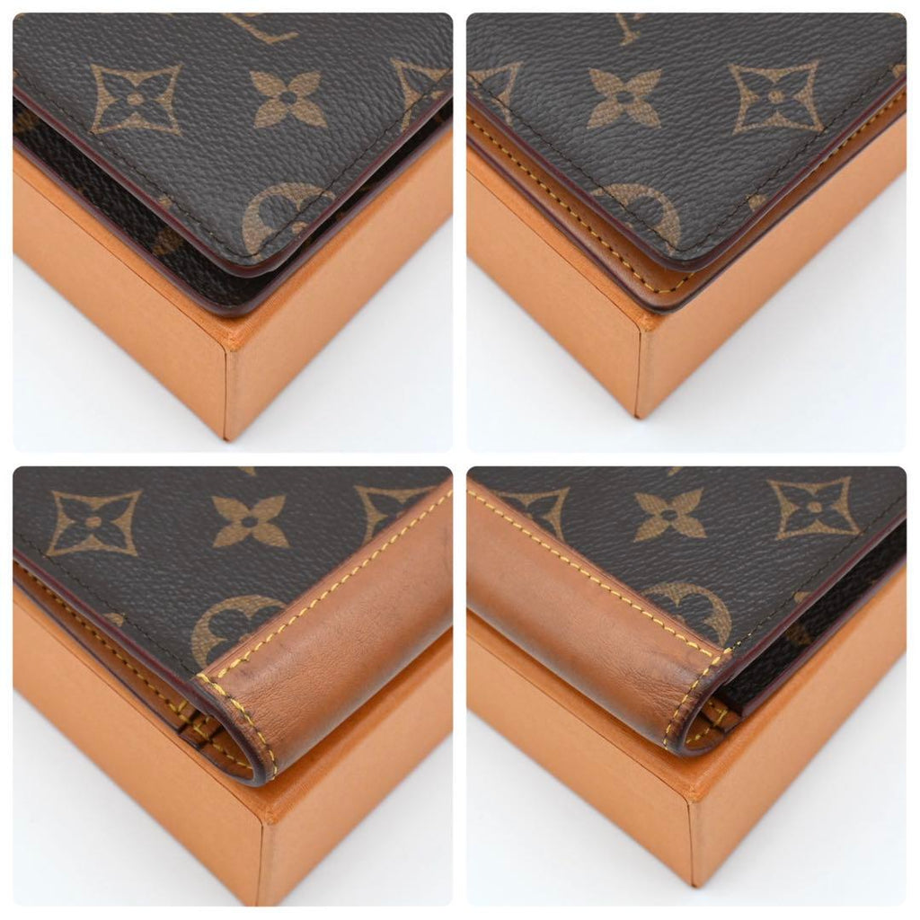 Louis Vuitton Monogram Macassar Portefeuille Brazza Vachetta Leather Wallet — view 8