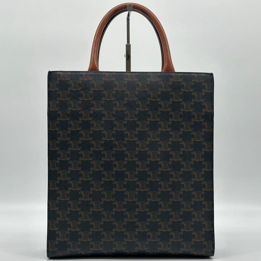 Celine Vertical Cabas Tote Triomphe Logo Macadam Leather — view 3