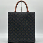 Celine Vertical Cabas Tote Triomphe Logo Macadam Leather — view 3