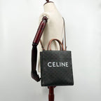 Celine Vertical Cabas Tote Triomphe Logo Macadam Leather — view 5