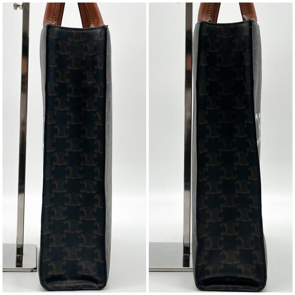 Celine Vertical Cabas Tote Triomphe Logo Macadam Leather — view 6
